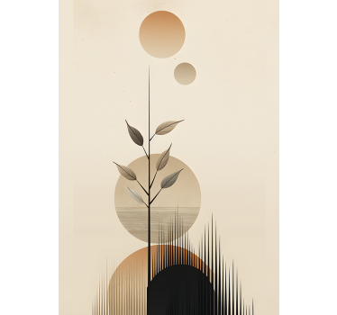 Poster minimalista pianta boho astratta - TenStickers
