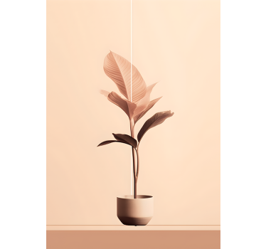 Poster minimalista pianta verticale nei colori beige - TenStickers