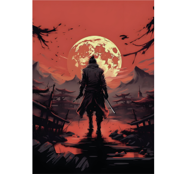 Poster giovanili sagoma del guerriero anime - TenStickers