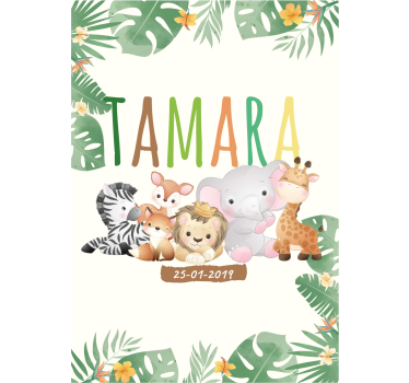 Poster cameretta animali della giungla personalizzati - TenStickers