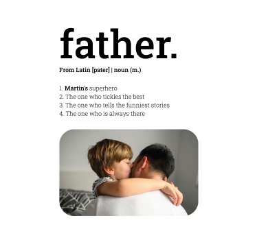 Poster da soggiorno parola descrittiva padre - TenStickers