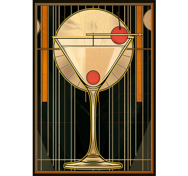Poster Art Déco martini secco - TenStickers