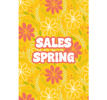 Poster con fiori fiori dei saldi primaverili - TenStickers
