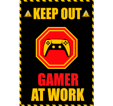 Poster videogioco gamer al lavoro - TenStickers