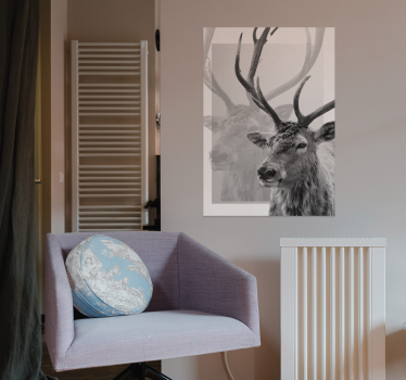 Poster stile nordico con renna - TenStickers