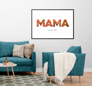 Poster da soggiorno mamma, ti amo - TenStickers