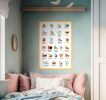 Poster Cane razze di cani alfabeto - TenStickers