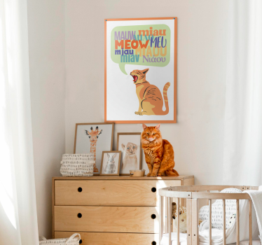 Poster cameretta i gatti miagolano - TenStickers
