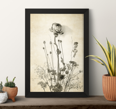 Poster con fiori mazzo di fiori su fondo beige - TenStickers