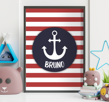 Poster giovanili ancora marinaio personalizzabile - TenStickers