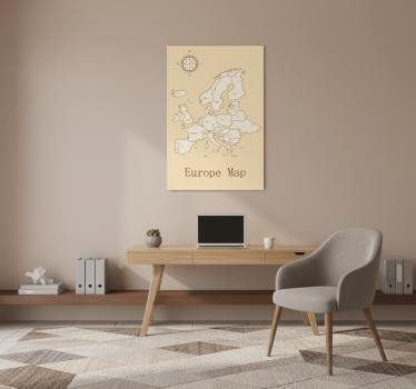 Mappamondo poster europa su sfondo beige - TenStickers
