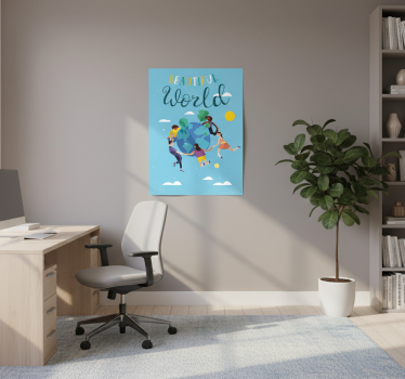 Mappamondo poster illustrazione armoniosa - TenStickers