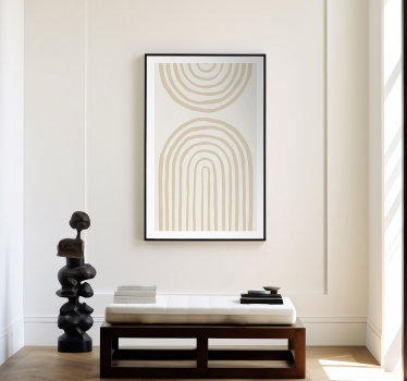 Poster astratti linee morbide in beige - TenStickers