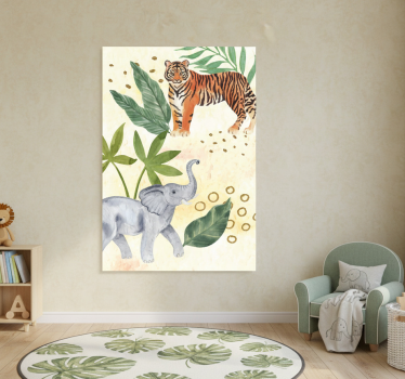 Poster cameretta animali safari acquerello - TenStickers
