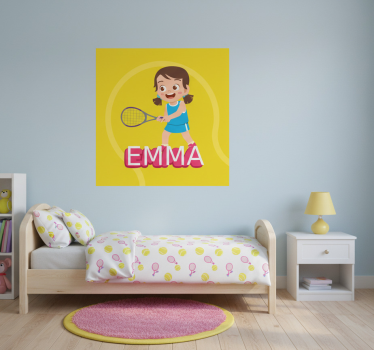 Poster cameretta giocatrice di tennis con nome - TenStickers