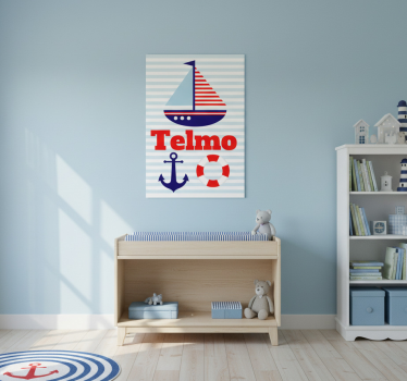 Poster cameretta barca a vela con nome - TenStickers