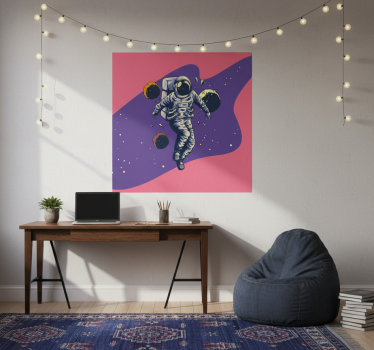 Poster cameretta ragazzi astronauta disegnato a mano - TenStickers