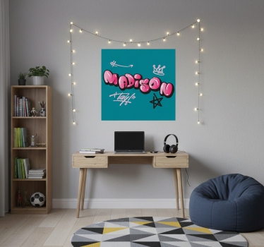 Poster cameretta ragazzi design nome creativo - TenStickers