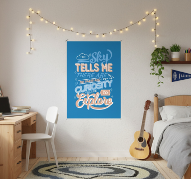 Poster cameretta ragazzi frase di curiosità - TenStickers