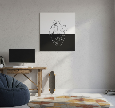 Poster cameretta ragazzi lineart cuore geometrico - TenStickers