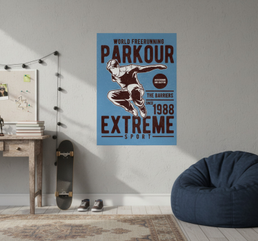 Poster cameretta ragazzi parkour vintage - TenStickers