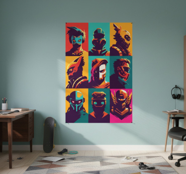 Poster cameretta ragazzi personaggi epici pop art - TenStickers