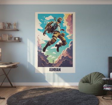 Poster cameretta ragazzi personaggio epico con nome - TenStickers
