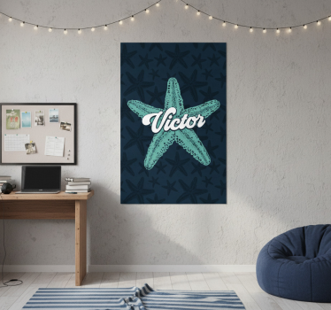 Poster cameretta ragazzi stella marina con nome - TenStickers