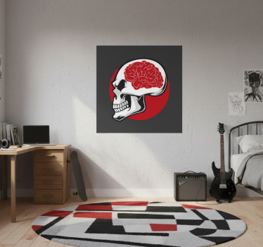 Poster cameretta ragazzi teschio rosso con cervello - TenStickers