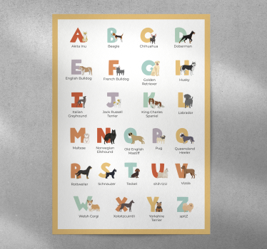 Poster Cane razze di cani alfabeto - TenStickers