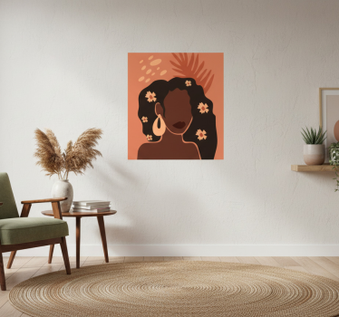Poster con fiori donna astratta estetica - TenStickers
