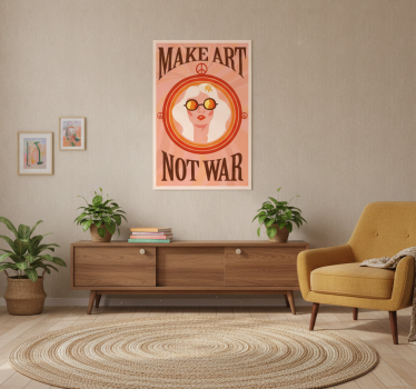 Poster con frasi crea arte non guerra - TenStickers