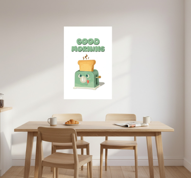 Poster da cucina buongiorno con il tostapane - TenStickers
