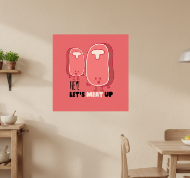 Poster da cucina citazione divertente sulla carne - TenStickers