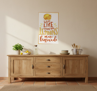 Poster da cucina citazione schizzo di limone - TenStickers