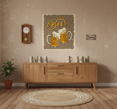 Poster da cucina effetto retro birra fredda sporco - TenStickers