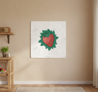 Poster da cucina fragole succose e foglie verdi - TenStickers