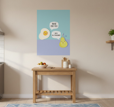 Poster da cucina gioco di parole uovo e pera - TenStickers