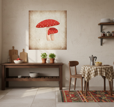 Poster da cucina illustrazione fungo amanita - TenStickers
