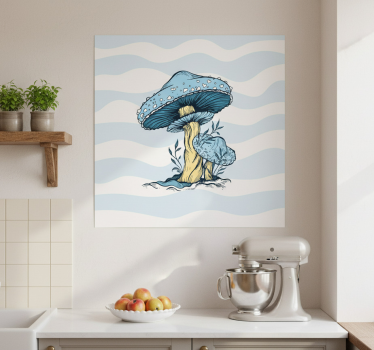 Poster da cucina illustrazione fungo blu - TenStickers