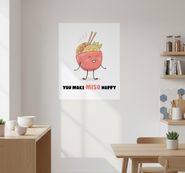 Poster da cucina mi fai felice gioco di parole - TenStickers