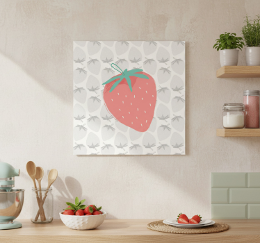 Poster da cucina motivo fragole pastello senza giunture - TenStickers