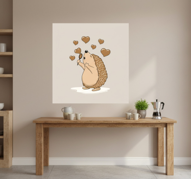 Poster da cucina riccio con cuori d'amore - TenStickers