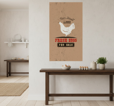 Poster da cucina uova fresche pollo bianco - TenStickers