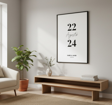 Poster da parete personalizzati data di nozze minimalista - TenStickers
