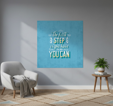 Poster da soggiorno citazioni il primo passo - TenStickers