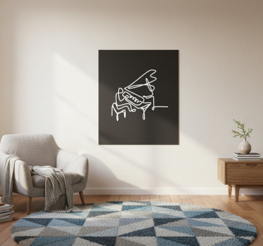 Poster da soggiorno design carino pianista lineart - TenStickers