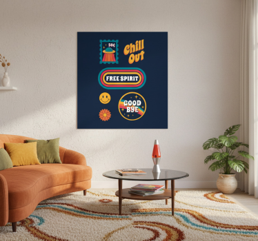 Poster da soggiorno divertimento e relax anni '70 - TenStickers