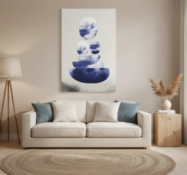 Poster da soggiorno forme di equilibrio blu - TenStickers
