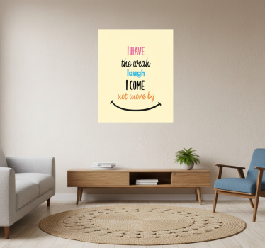 Poster da soggiorno ho la risata debole - TenStickers